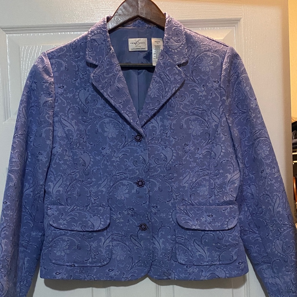 Emma James Floral Jacquard Blazer in Lavender